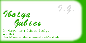 ibolya gubics business card